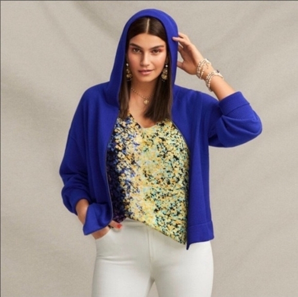 CAbi Sweaters - CAbi Cobalt Blue Dressed Up Hoodie, Style 5460, Size S